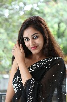 Vibhisha Jaanu Black Saree Photos